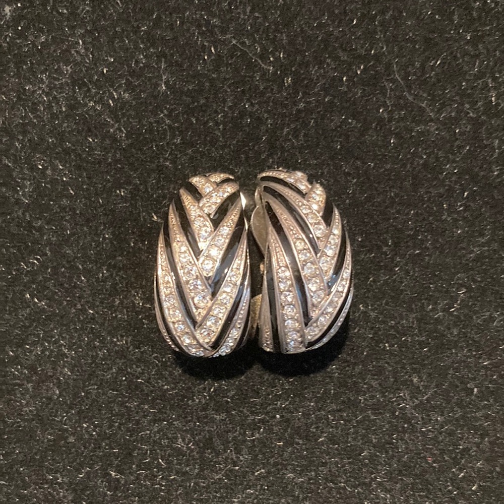 Vintage St John rhinestone/enameled earrings